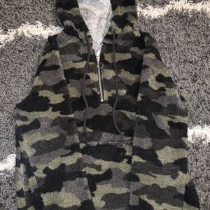 Camo Sherpa hoodie